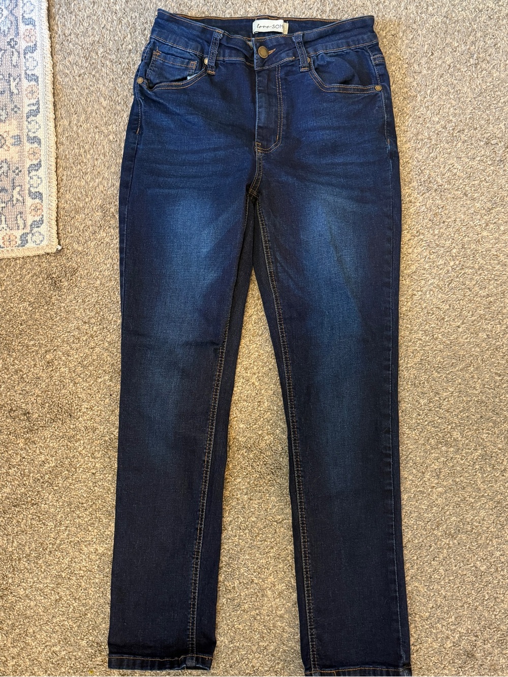 Love SoHo Women’s Dark Wash Blue High Waist Skinny Jeans SZ 9